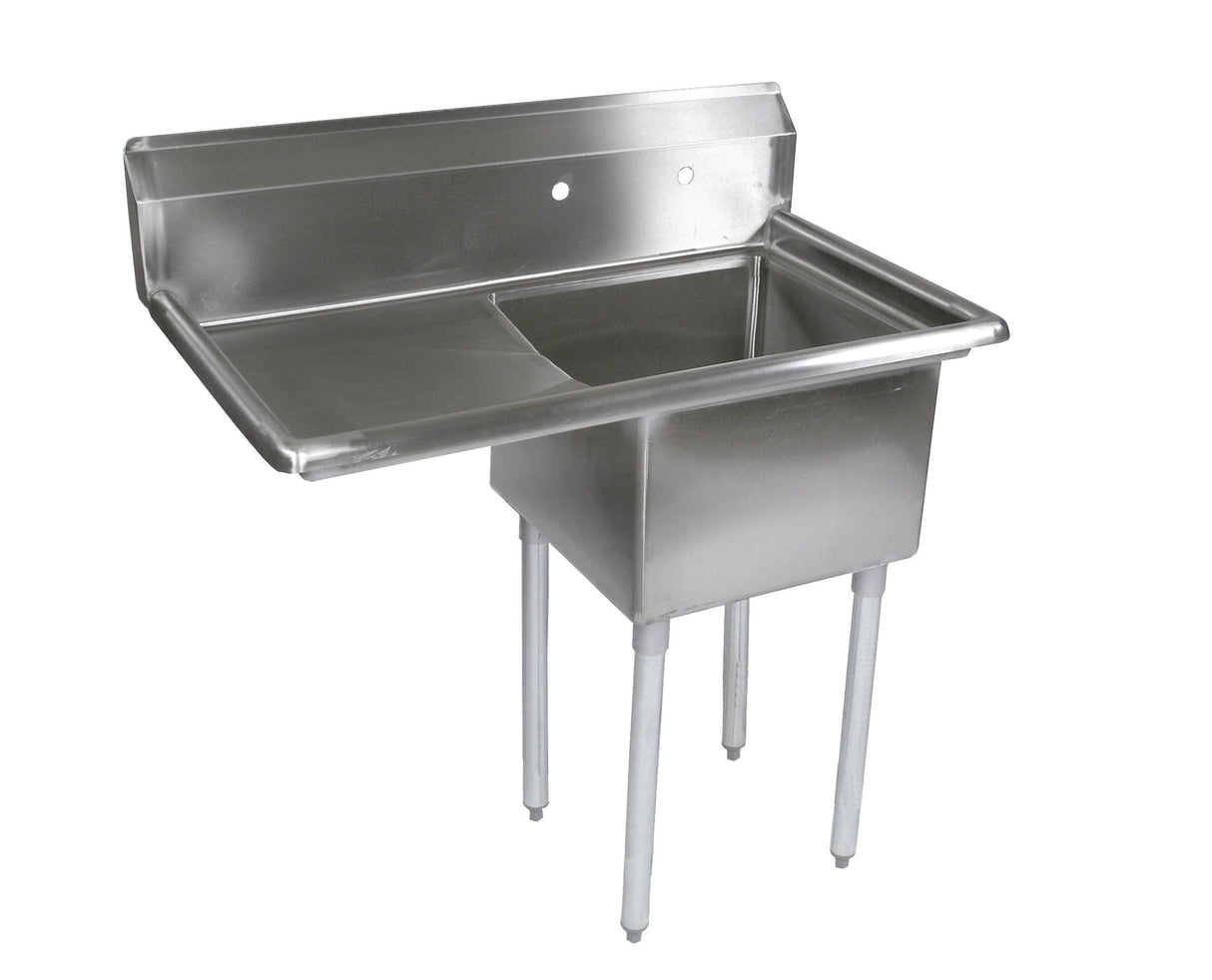 John Boos E1S8-1620-12L18 E Series Stainless Steel Sink, 12" Deep Bowl, 1 Compartment, 18" Left Hand Side Drainboard, 36-1/2" Length x 25-1/2" Width
