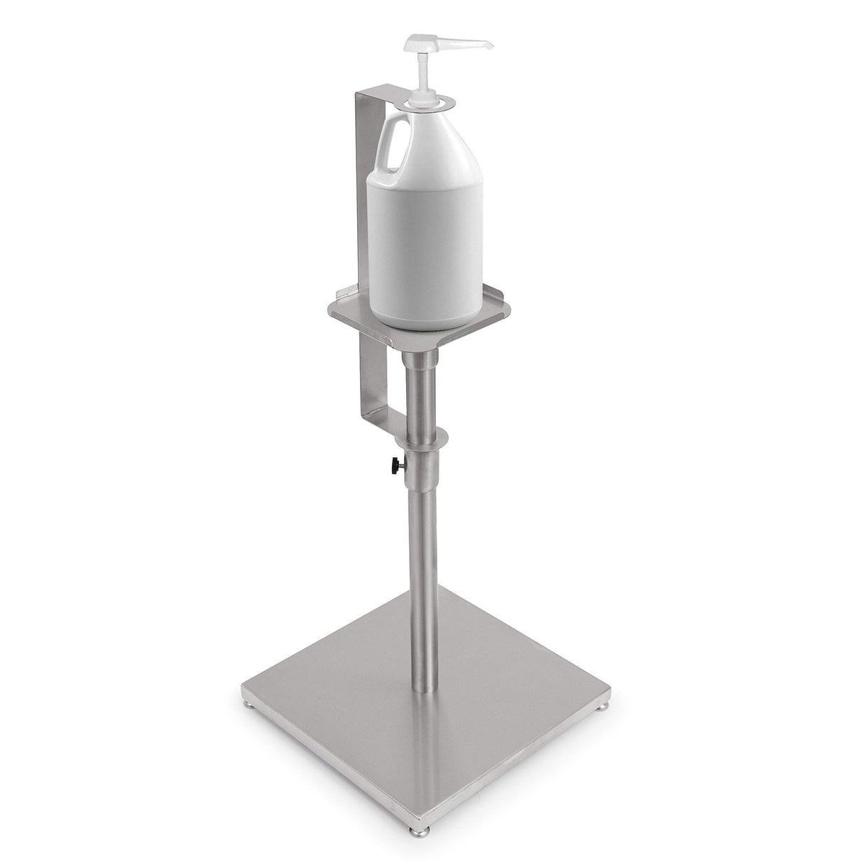 John Boos SDS-SB-3 Commercial Adjustable Stainless Steel Hand Sanitizer Jug Dispenser Holder/Stand, Maximum Height 52"