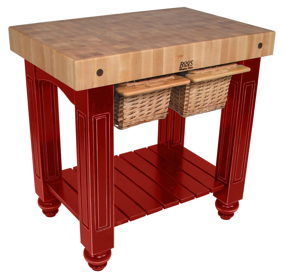 John Boos CU-GB3624-BN American Heritage Red End Grain Maple Gathering Block II