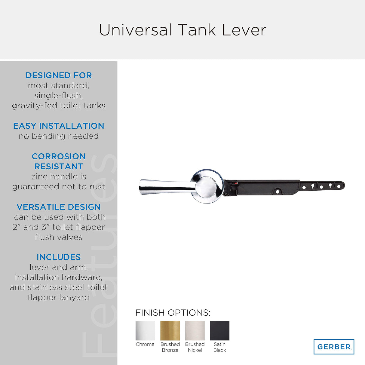 Gerber GA70036054BN Brushed Nickel Universal Tank Levers