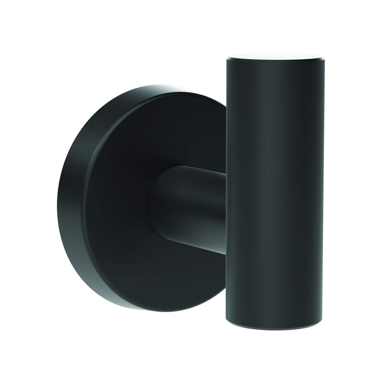 Amerock BH26542MB Matte Black Single Robe Hook 2-1/4 in. (57 mm) Length Towel Holder Arrondi Towel Hook for Bathroom Bathroom Hardware Bath Accessories