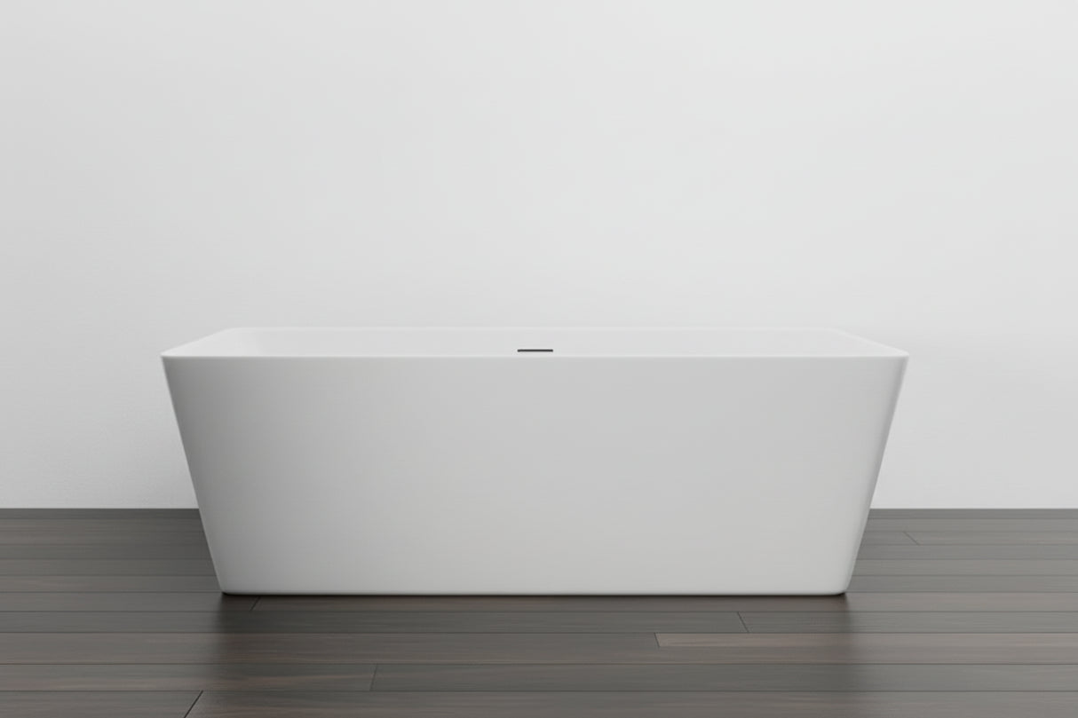 New England Home Goods Greg 71" Extra-Wide Acrylic Rectangular Freestanding Bathtub with Insulation