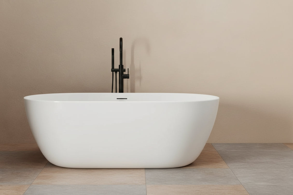 Harrison 71" Extra-Wide Acrylic Freestanding Soaking Tub – Insulated – White