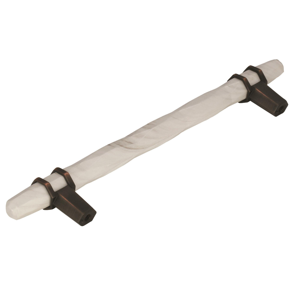Amerock Cabinet Pull Marble White/Oil-Rubbed Bronze 6-5/16 inch (160 mm) Center to Center Carrione 1 Pack Drawer Pull Drawer Handle Cabinet Hardware
