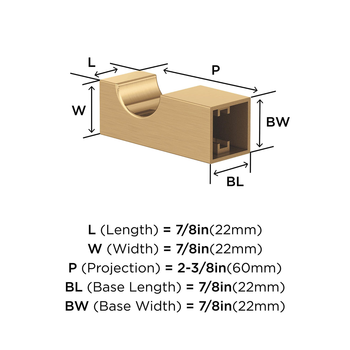 Amerock BH36080CZ Champagne Bronze Single Robe Hook 7/8 in. (22 mm) Length Towel Holder Monument Towel Hook for Bathroom Bathroom Hardware Bath Accessories