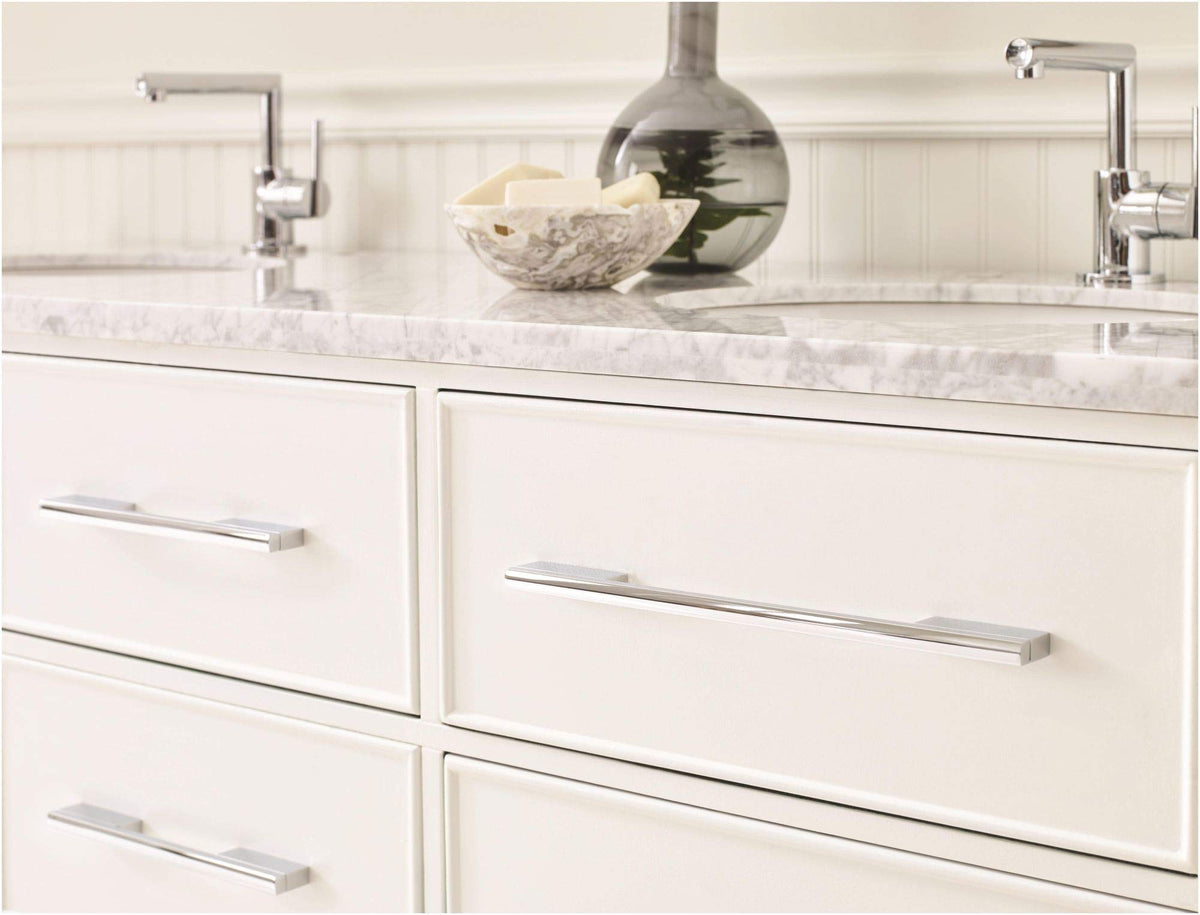 Amerock Cabinet Pull Silver Champagne 6-5/16 inch (160 mm) Center to Center Separa 1 Pack Drawer Pull Drawer Handle Cabinet Hardware
