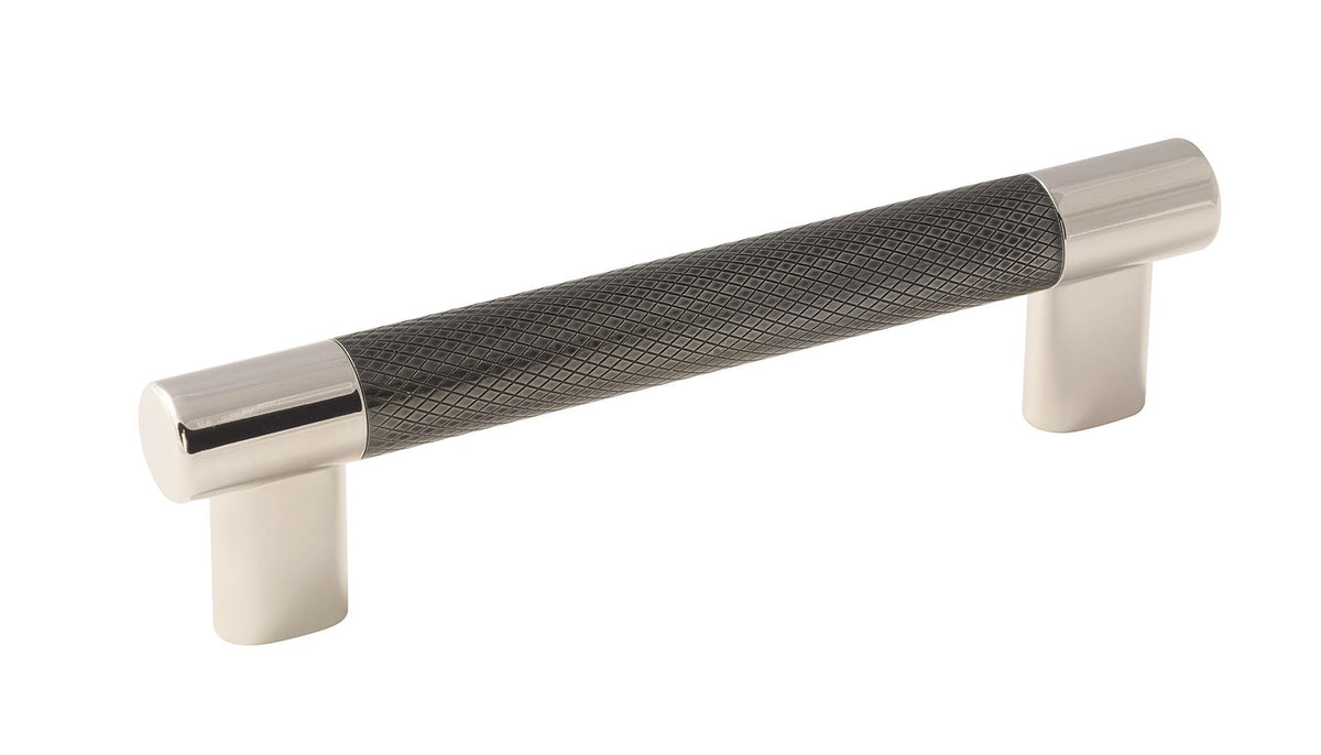 Amerock Cabinet Pull Polished Nickel/Gunmetal 5-1/16 inch (128 mm) Center to Center Esquire 1 Pack Drawer Pull Drawer Handle Cabinet Hardware