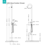PULSE ShowerSpas 1055-SSB Wave Outdoor Brushed Stainless Steel Shower