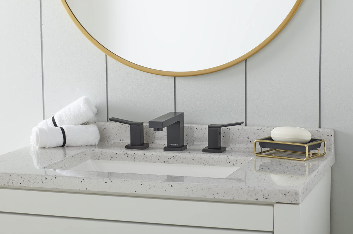 Gerber D304119BS Satin Black Avian Two Handle Widespread Lavatory Faucet