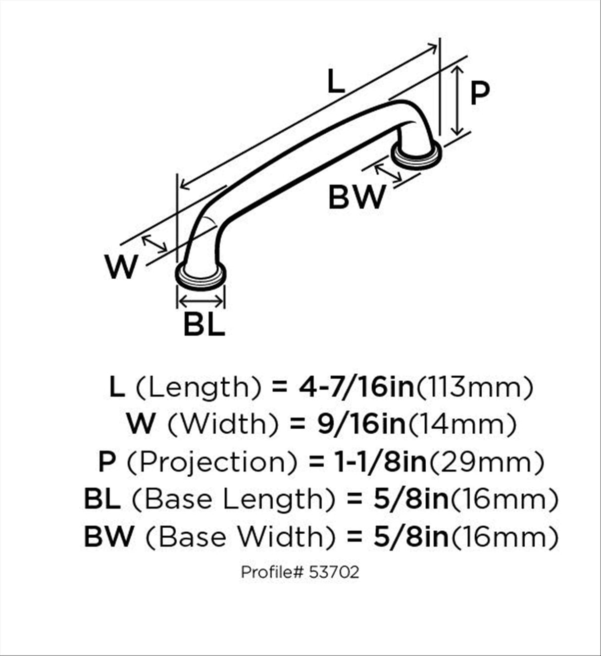 Amerock Cabinet Pull Satin Nickel 3-3/4 inch (96 mm) Center to Center Kane 1 Pack Drawer Pull Drawer Handle Cabinet Hardware