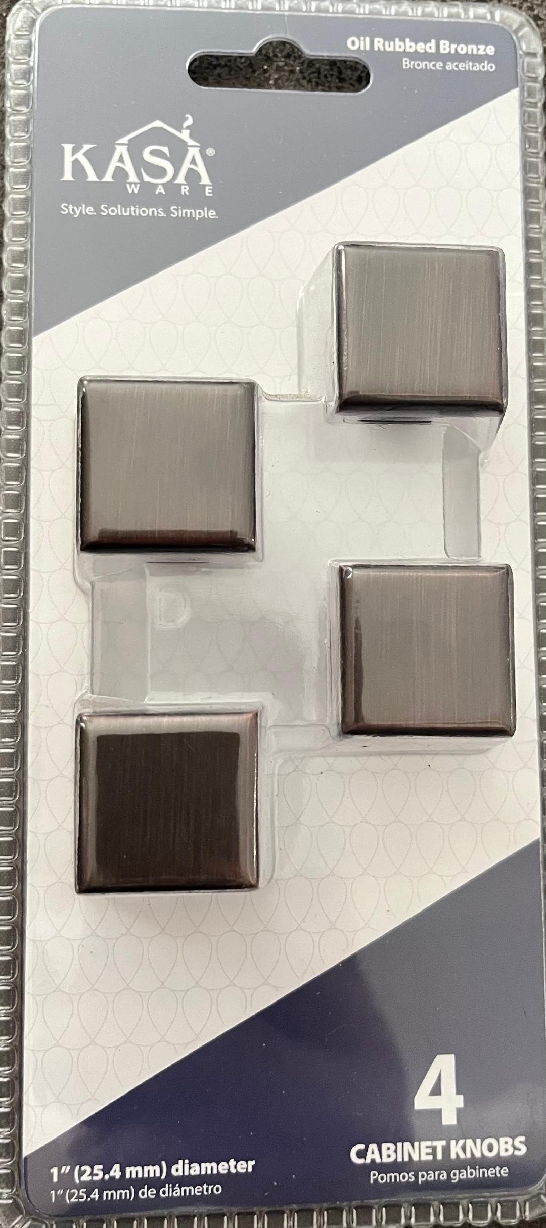 KasaWare K313BORB-4 1" Diameter Flared Foot Square Knob, 4-pack