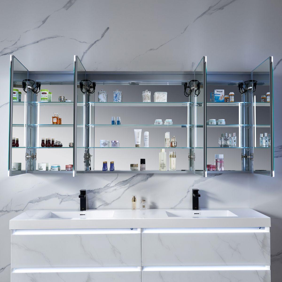 Capella LED Medicine Cabinet – Smart Vanity Mirror with Adjustable LED and Defogger