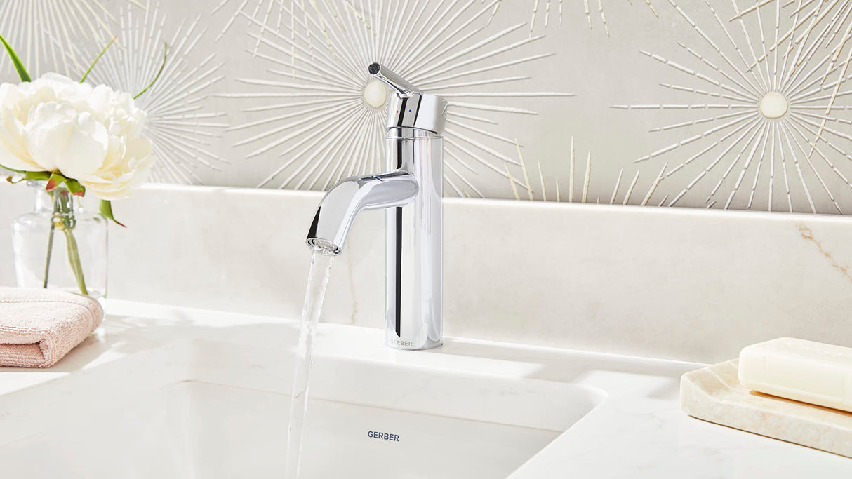 Gerber D225458 Parma Single Handle Bathroom Faucet With Metal Touch Down Drain ...