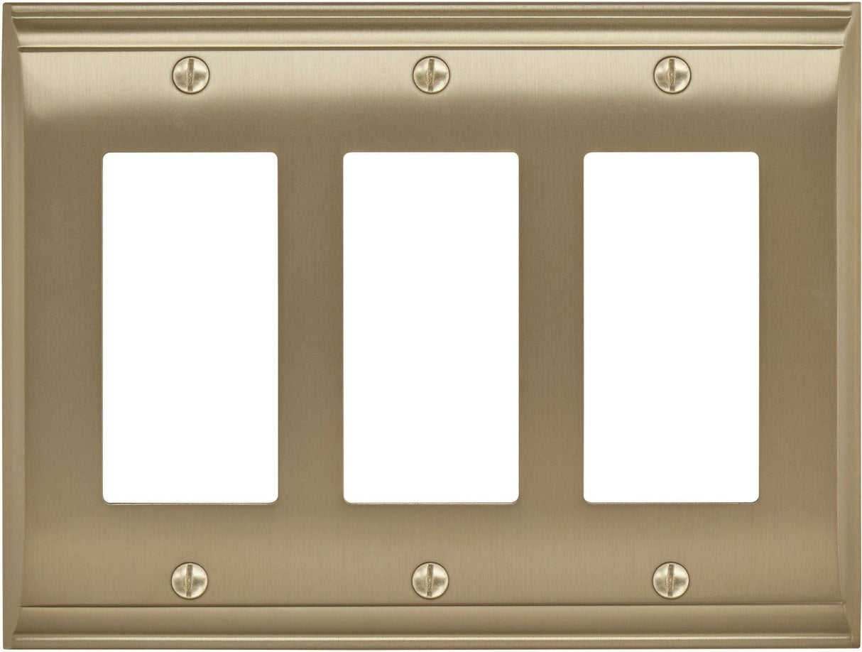 Amerock Wall Plate Golden Champagne 3 Rocker Switch Plate Cover Candler 1 Pack Decora Wall Plate Light Switch Cover