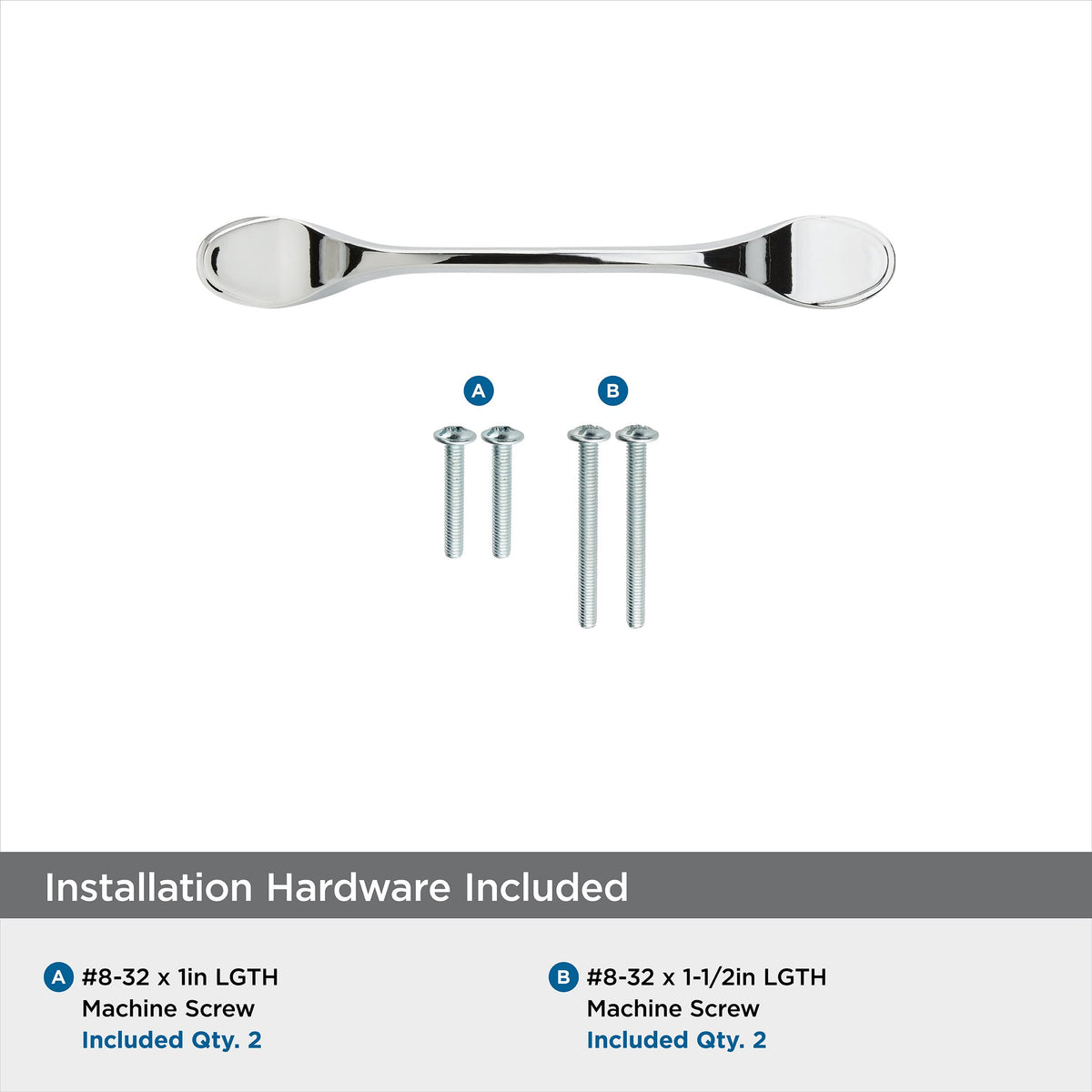 Amerock Cabinet Pull Polished Chrome 3 inch (76 mm) Center-to-Center Ravino 1 Pack Drawer Pull Drawer Handle Cabinet Hardware