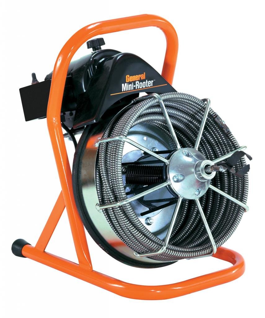 General Wire MR-C-O Basic Mini-Rooter Open Cage Unit + 50EM3 (50' x 1/2") Cable, MRCS Cutter Set