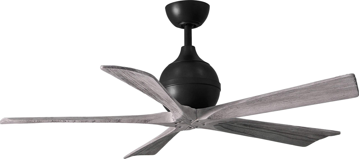 Matthews Fan IR5-TB-BW-52 Irene-5 five-blade paddle fan in Textured Bronze finish with 52" solid barn wood tone blades.
