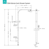 PULSE Showerspas 7004-BN-1.8GPM Monte Carlo Shower System, Brushed Nickel