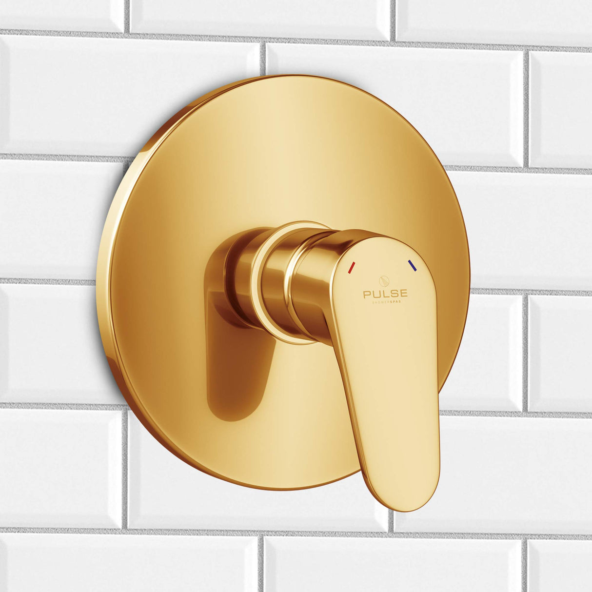 PULSE ShowerSpas 3001-RIV-PB-BG Tru-Temp Mixing Valve, Pressure Balance Rough-In Valve Trim Kit, Round, 1/2" NPT, Brushed Gold