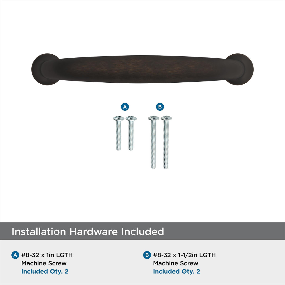 Amerock Cabinet Pull Oil Rubbed Bronze 3-3/4 inch (96 mm) Center-to-Center Renown 1 Pack Drawer Pull Cabinet Handle Cabinet Hardware