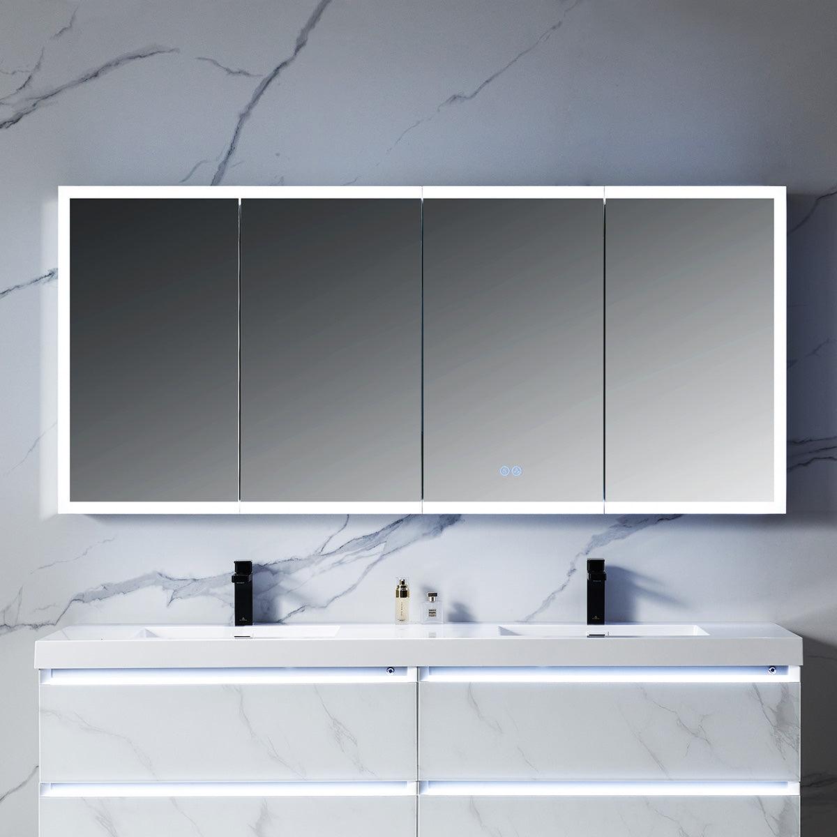 Capella LED Medicine Cabinet – Smart Vanity Mirror with Adjustable LED and Defogger