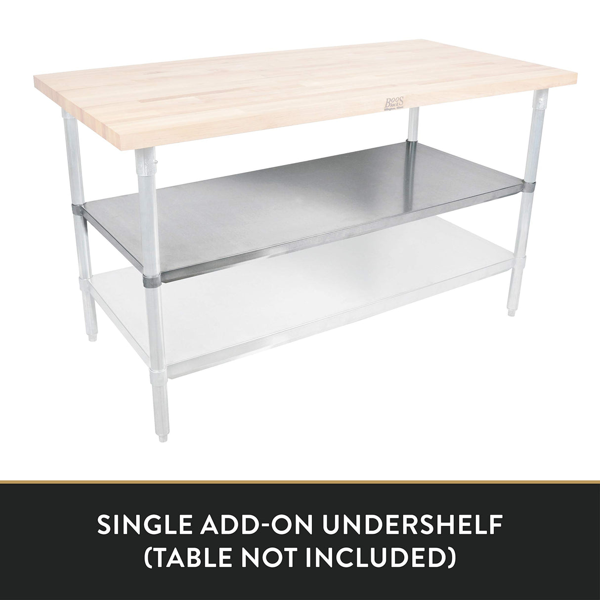 John Boos GSK8-2460 Galvanized Steel Additional/Add-On Work Table Lower Shelf/Undershelf (Shelf Only), 60"L x 24"W