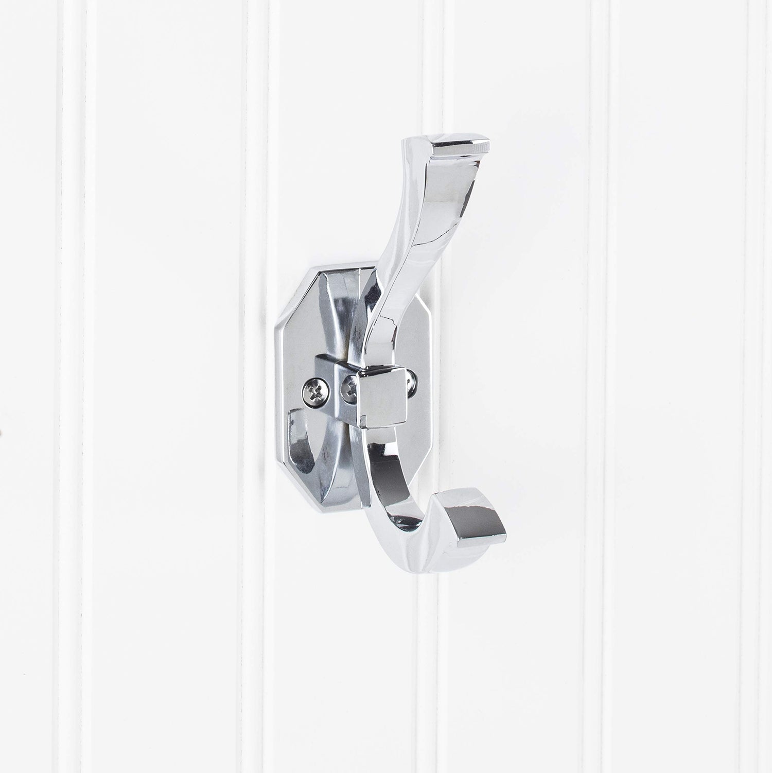 Elements YD45-431PC 4-5/16" Polished Chrome Emerald Double Prong Wall Mounted Hook