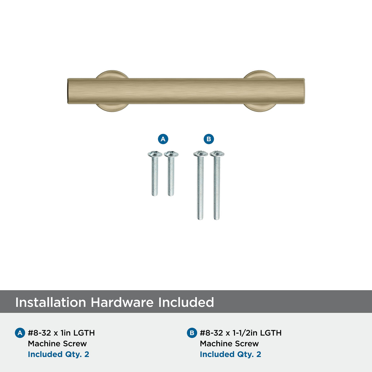 Amerock BP37103BBZ Everett 3 in (76 mm) Center-to-Center Golden Champagne Cabinet Pull Kitchen Cabinet Hardware Furniture Hardware Bathroom Drawer Handle