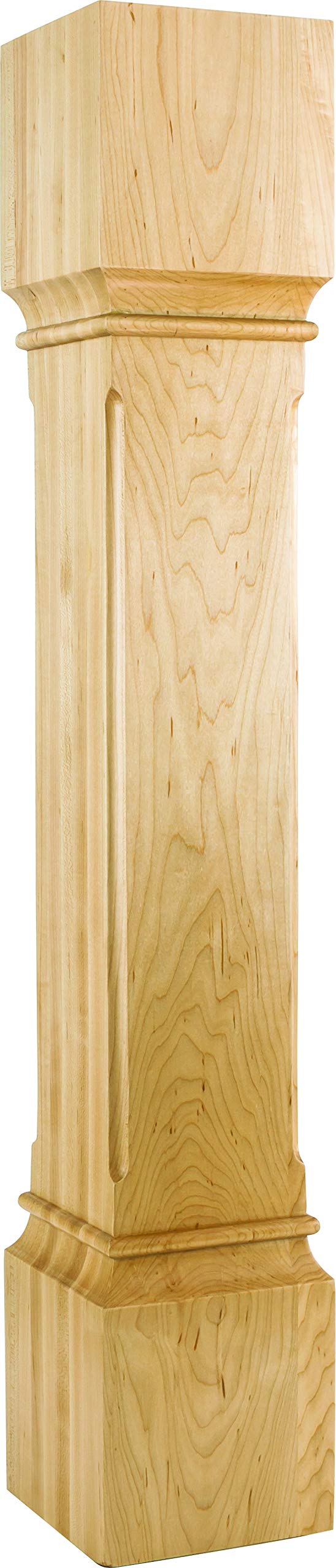 Hardware Resources P38-6-RW 6" W x 6" D x 35-1/2" H Rubberwood Fluted Edge Post