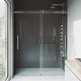 VIGO Adjustable 59-61" W x 74" H Caspian Frameless Sliding Rectangle Shower Door with Clear Tempered Glass, Reversible Door Handle and Stainless Steel Hardware in Chrome-VG6046CHCL6074