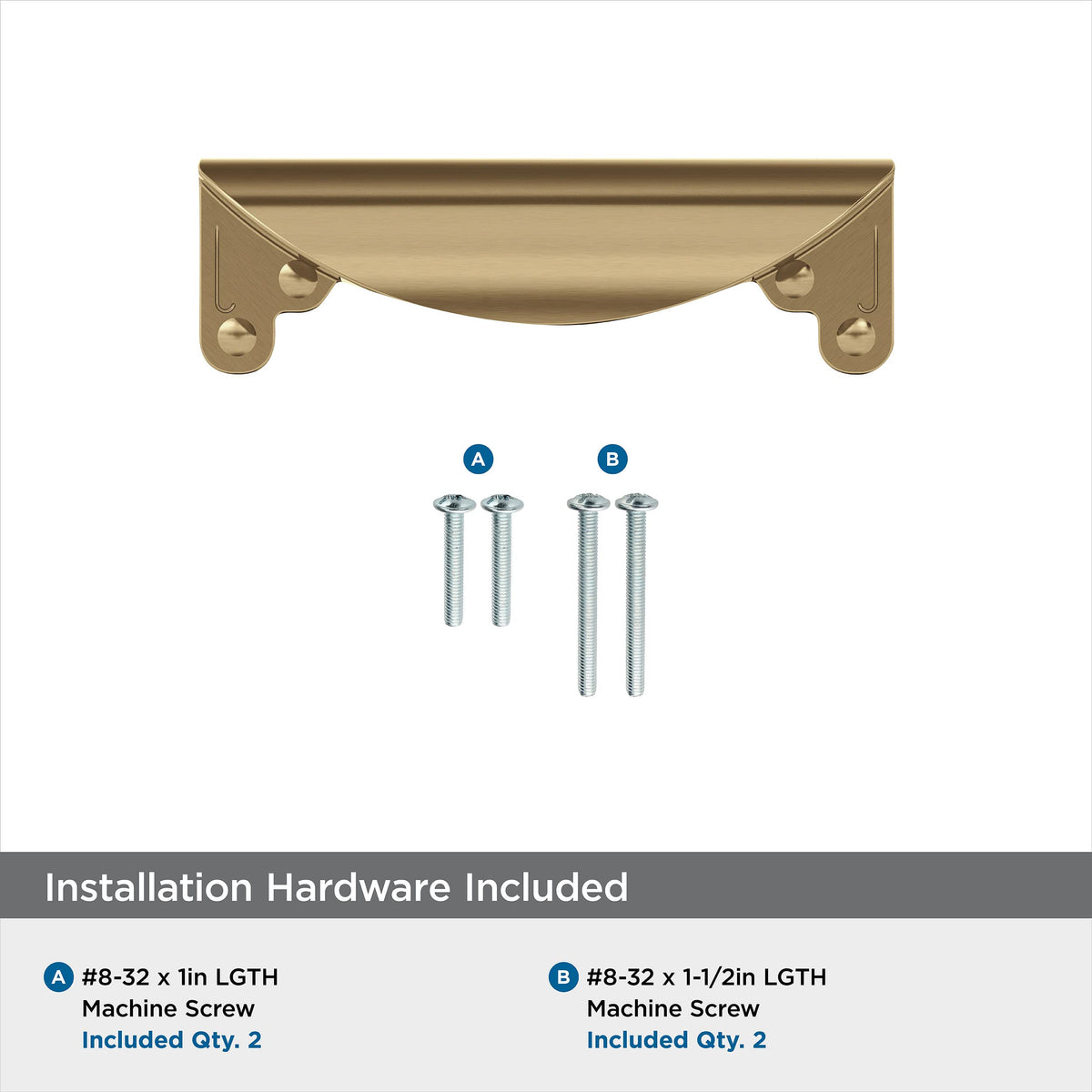 Amerock Cabinet Cup Pull Champagne Bronze 3 in (76 mm) Center-to-Center Drawer Pull Inspirations Kitchen and Bath Hardware Furniture Hardware