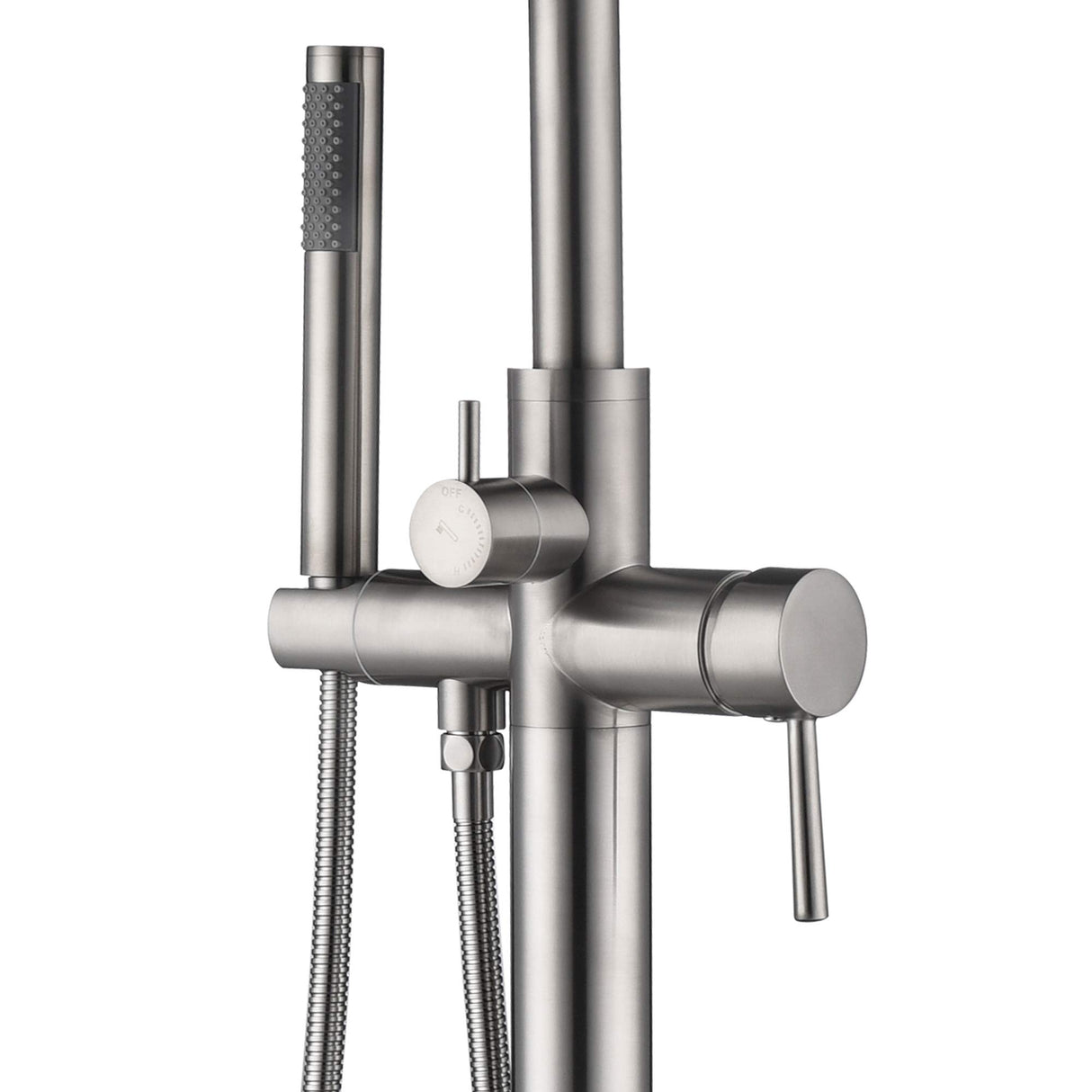 PULSE ShowerSpas 3021-FSTF-BN Brushed Nickel Freestanding Tub Filler with Diverter