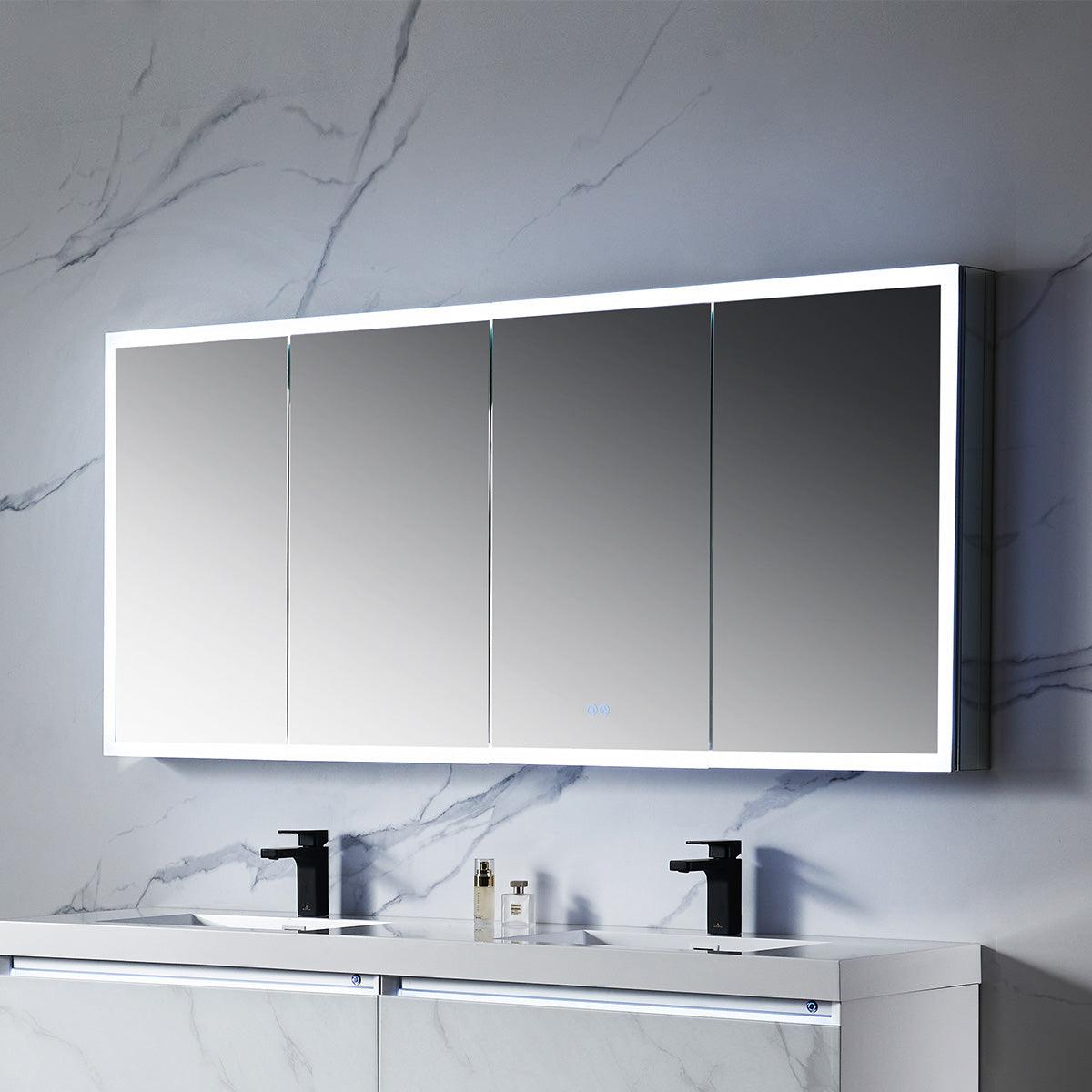 Capella LED Medicine Cabinet – Smart Vanity Mirror with Adjustable LED and Defogger