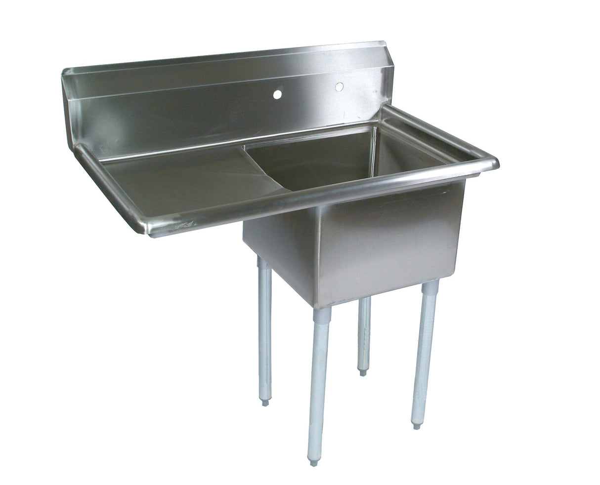 John Boos E1S8-18-12L18 E Series Stainless Steel Sink, 12" Deep Bowl, 1 Compartment, 18" Left Hand Side Drainboard, 38-1/2" Length x 23-1/2" Width. NSF Certified