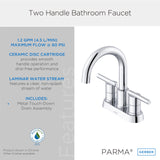 Gerber D307058BN Parma Two Handle Centerset Bathroom Faucet With Metal Touch DOWN...