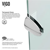 VIGO VG6063CHCL42 40.0" -40.0" W -73.38" H Frameless Hinged Neo-angle Shower Enclosure with Clear 0.38" Tempered Glass and Stainless Steel Hardware in Chrome Finish with Reversible Handle