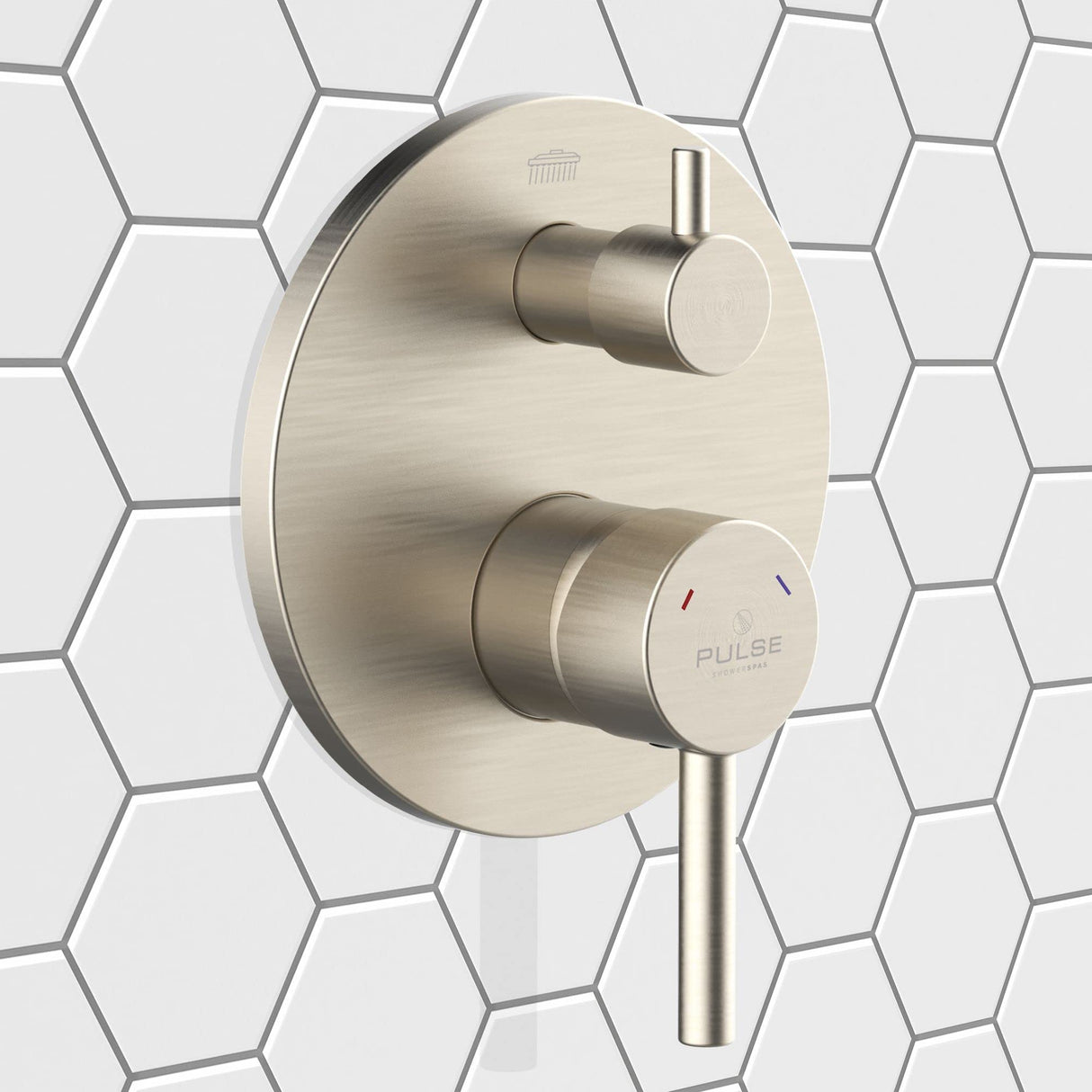 PULSE ShowerSpas 3005-RIVD-BN Two Way Tru-Temp Pressure Balance 1/2" Rough-In Valve with Brushed Nickel Trim Kit
