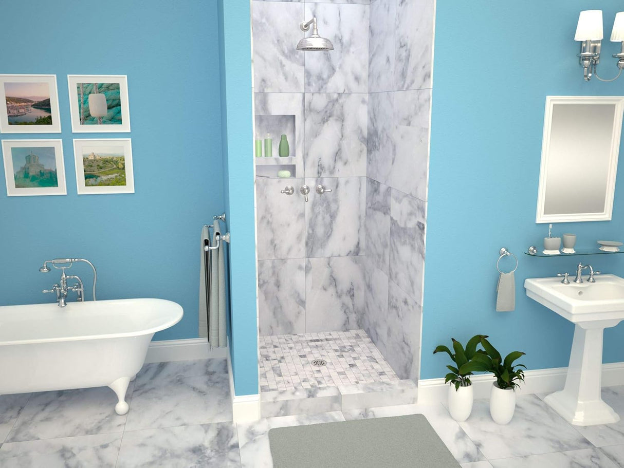 Tile Redi 4837C-PVC Base Shower Pan, Single Curb 37" W x 48" D, Black