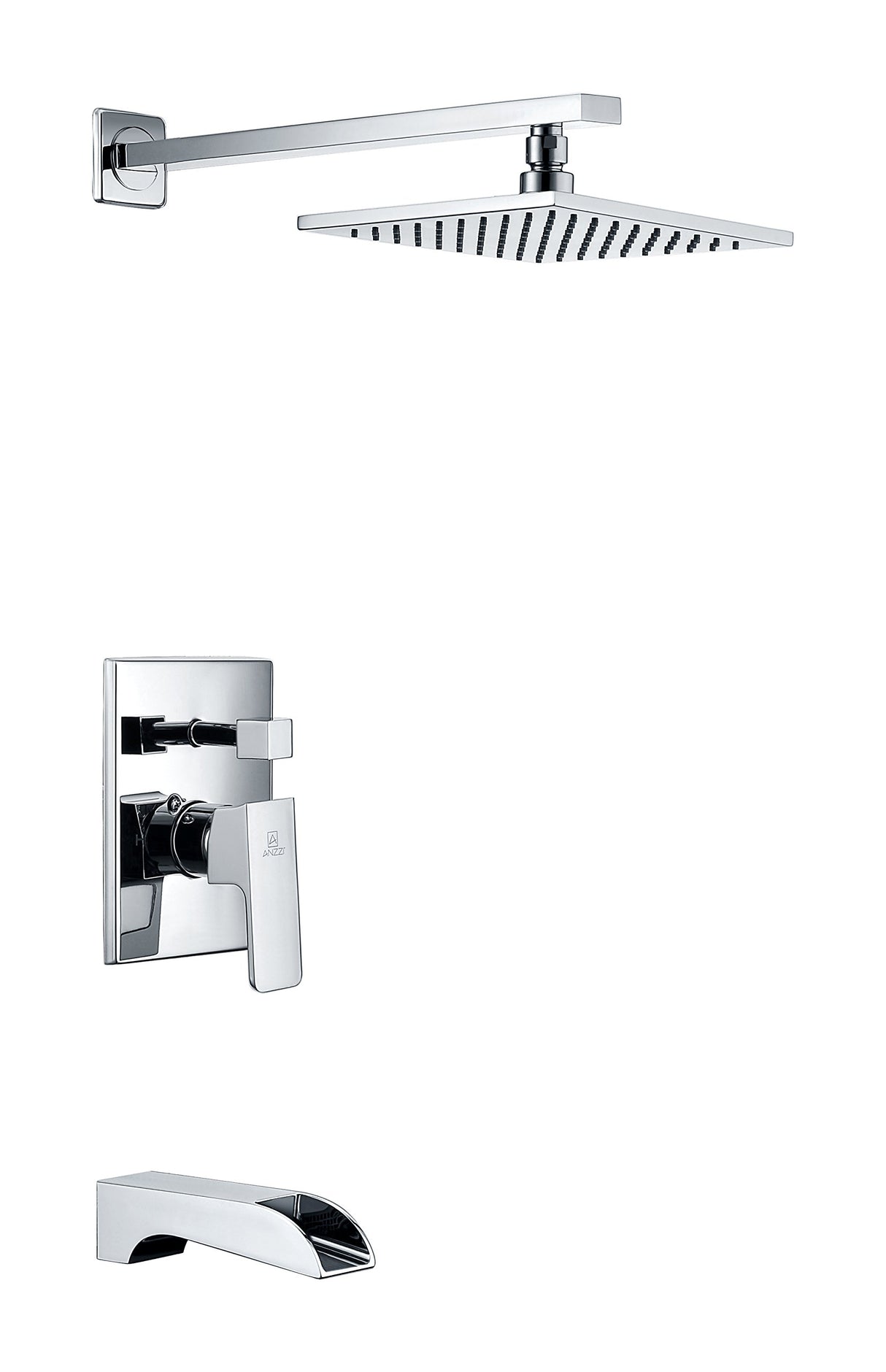 ANZZI SH-AZ037 Mezzo Series 1-Handle 1-Spray Tub and Shower Faucet in Polished Chrome