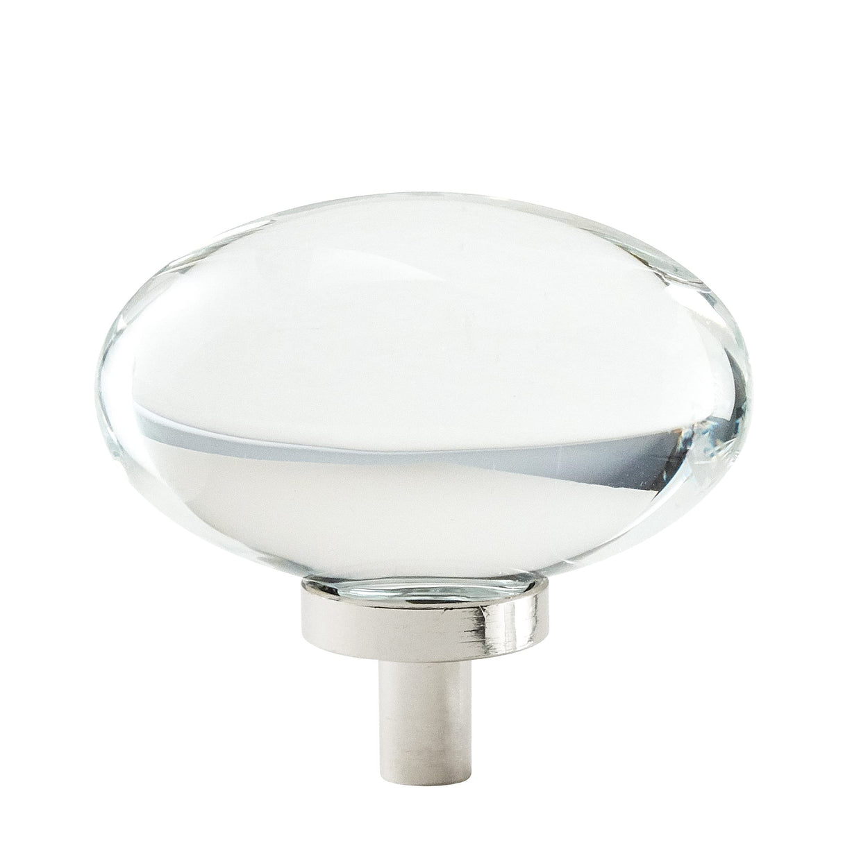 Amerock Cabinet Knob Clear/Polished Nickel 1-3/4 inch (44 mm) Length Glacio 1 Pack Drawer Knob Cabinet Hardware