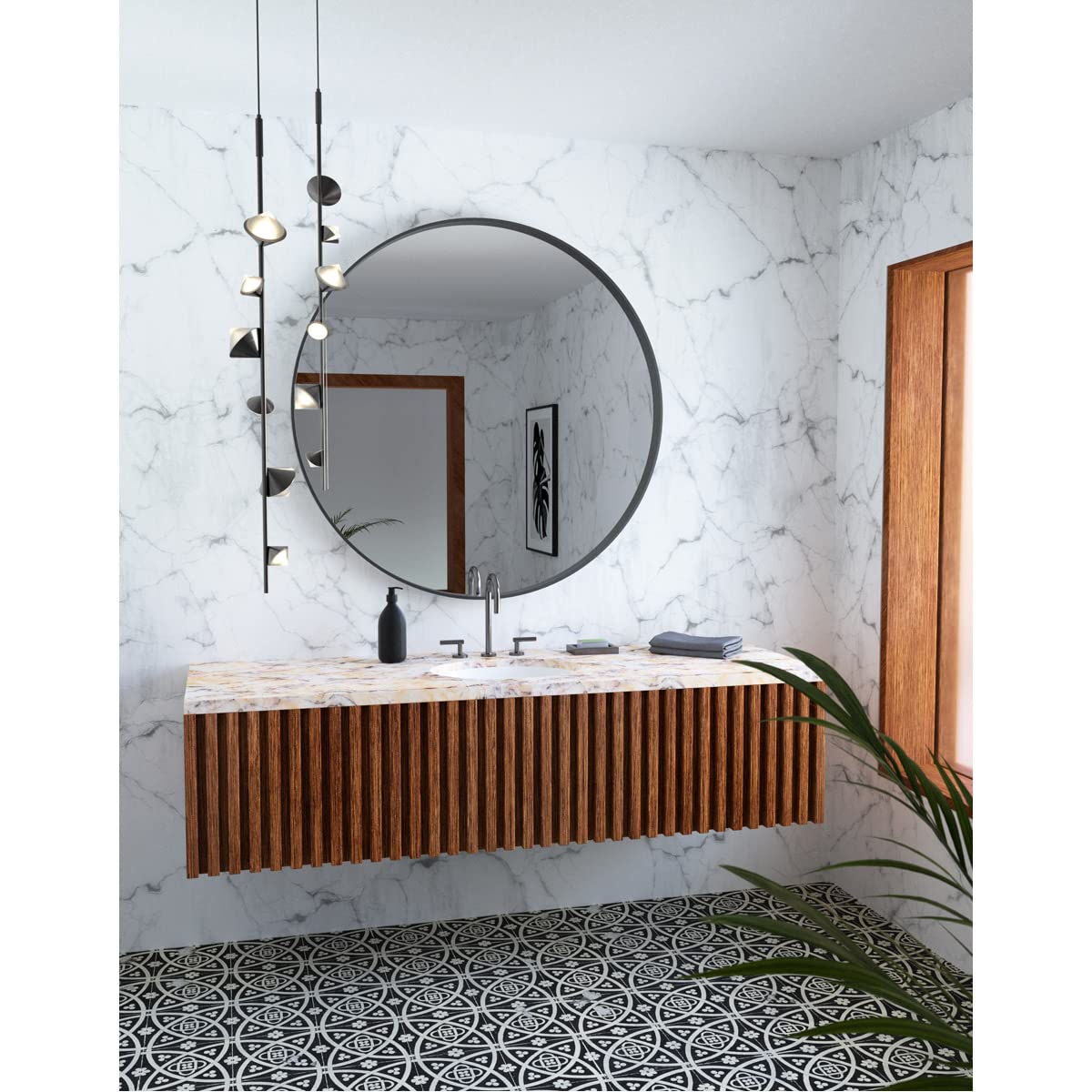 Kuzco PD50852-BK GEODE 52" PENDANT BLACK 18W 120VAC WITH LED DRIVER 3000K 90CRI