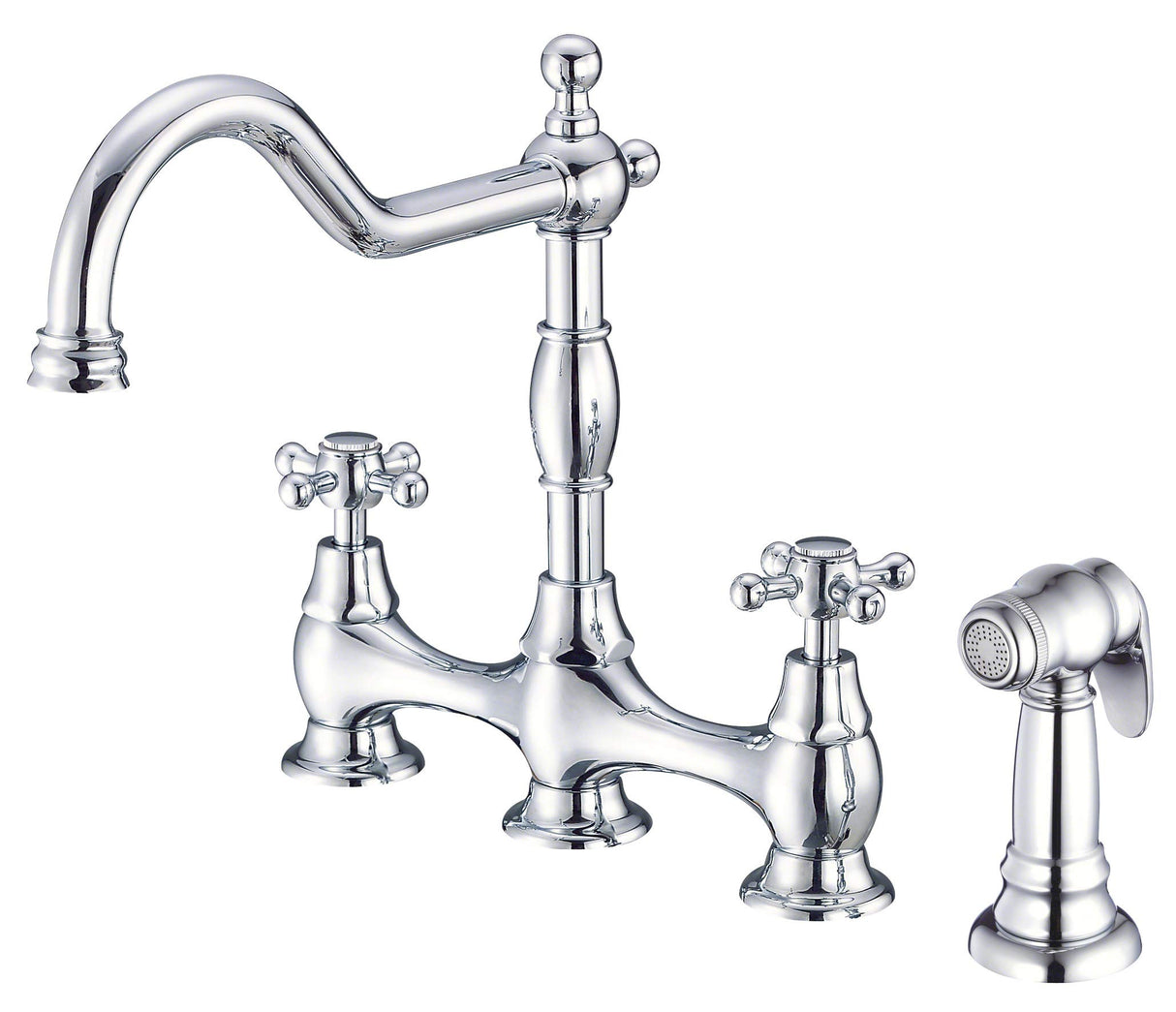 Gerber D404457 Chrome Opulence Two Handle Bridge Faucet