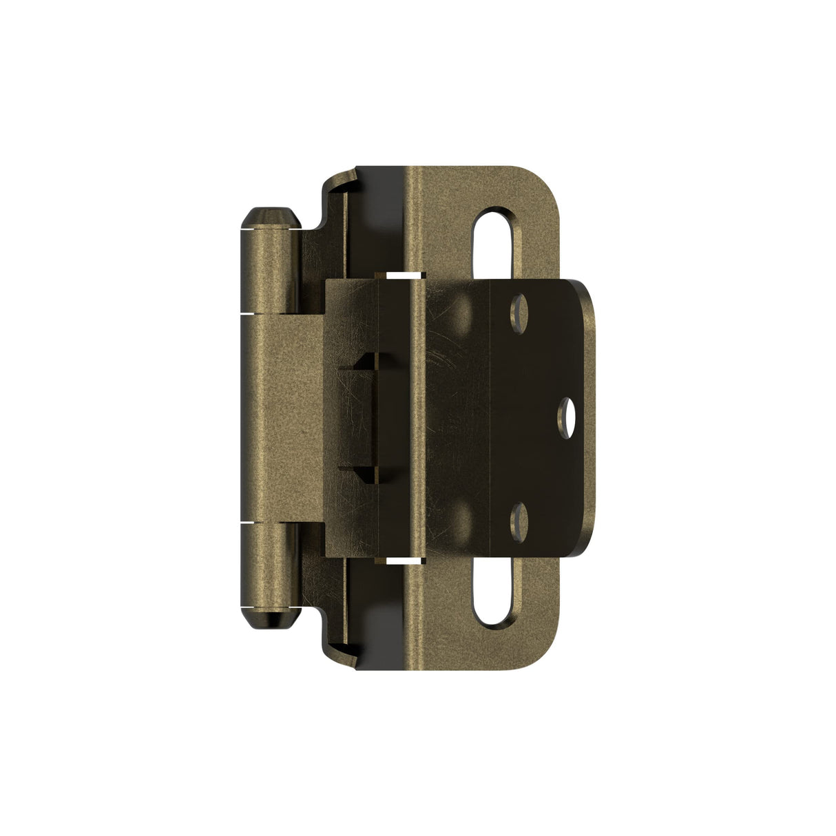 Amerock Cabinet Hinge 3/8 inch (10 mm) Inset Hinge Burnished Brass 2 Pack Self-Closing Hinge Partial Wrap Hinge Cabinet Door Hinge