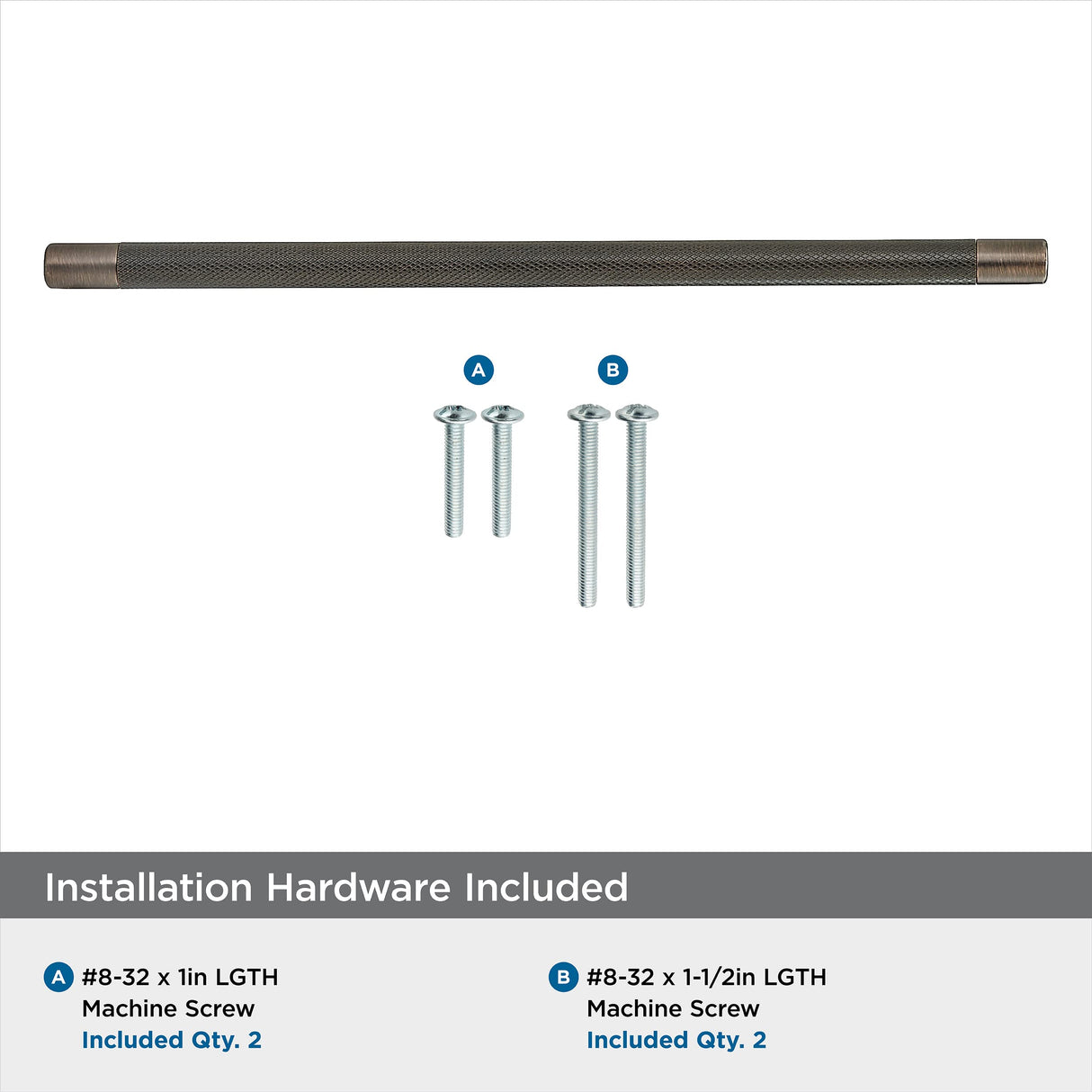 Amerock Kitchen Cabinet Pull Oil Rubbed Bronze| 12-5/8 in (320 mm) Center-to-Center Bronx 1 Pack Furniture Hardware Cabinet Handle Bathroom Drawer Pull