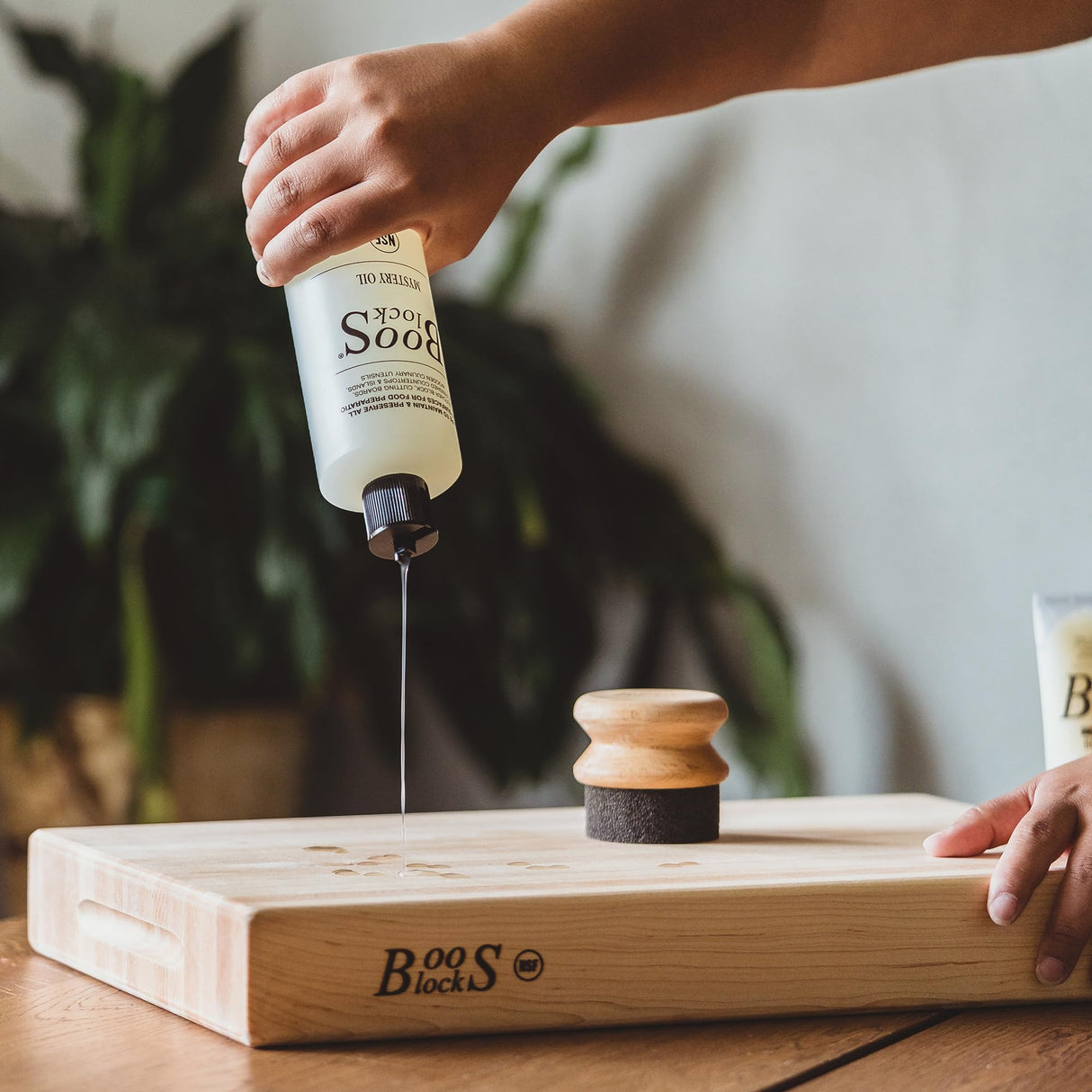 John Boos MYSCRMAPP 3 Piece Cutting Charcuterie Board Care & Maintenance Set with Food Safe Mystery Oil, Cream, and Applicator, Wooden Kitchen Essentials MYS OIL 16OZ/CRM 5OZ/APPLICRND-