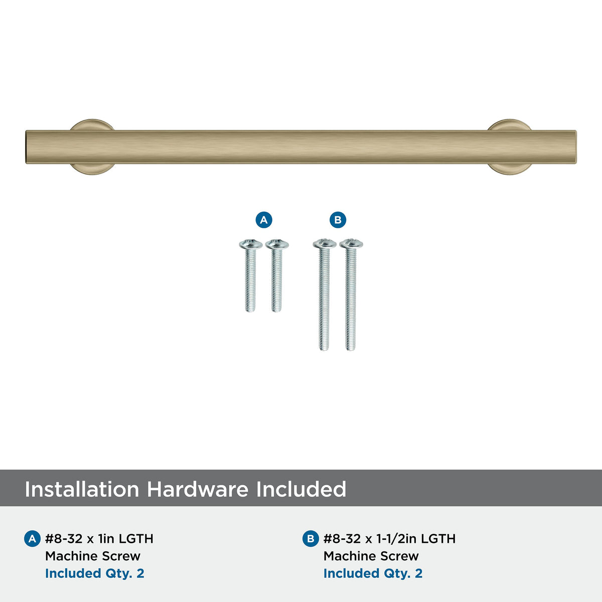 Amerock BP37106BBZ Everett 6-5/16 in (160 mm) Center-to-Center Golden Champagne Cabinet Pull Kitchen Cabinet Hardware Furniture Hardware Bathroom Drawer Handle