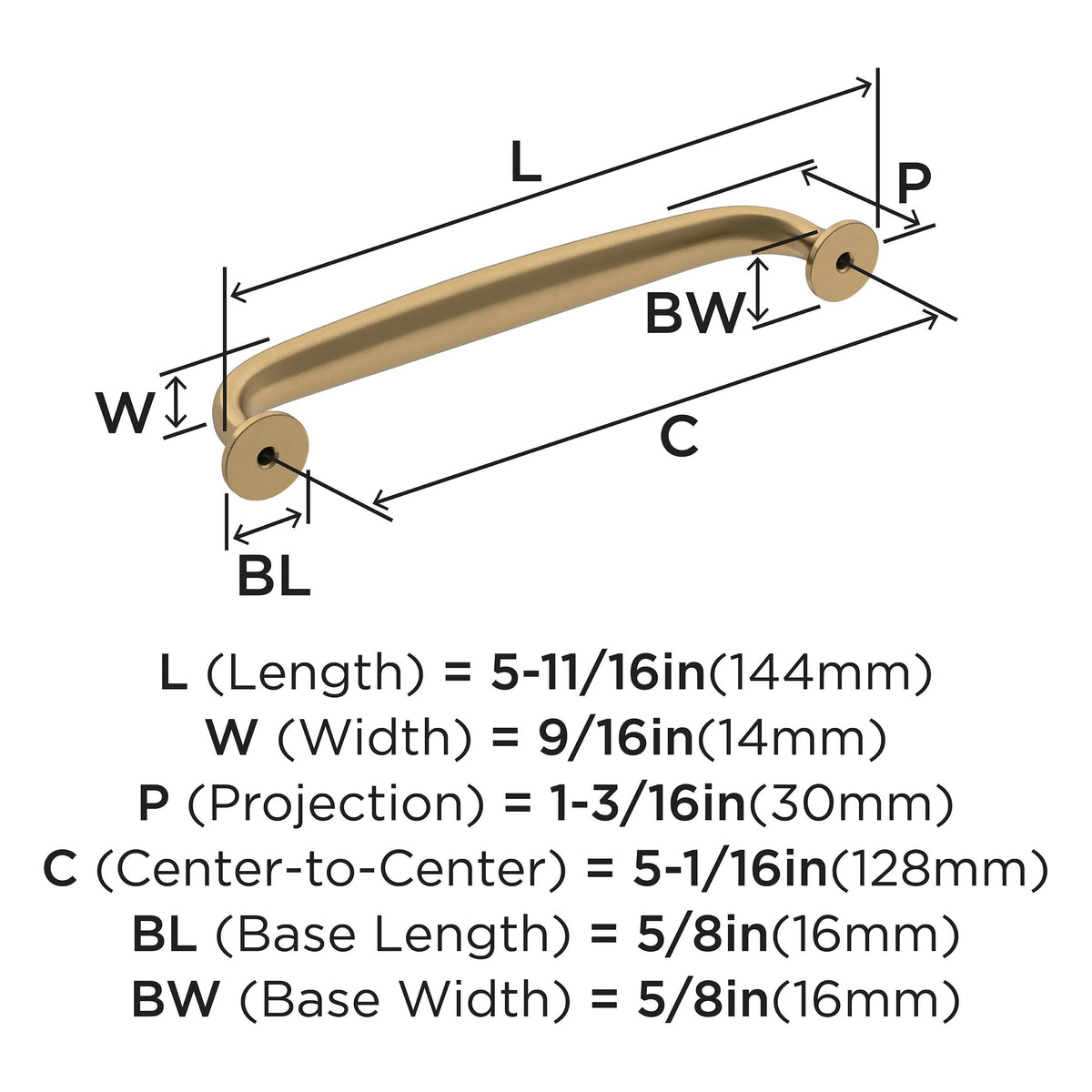 Amerock Cabinet Pull Champagne Bronze 5-1/16 inch (128 mm) Center-to-Center Renown 1 Pack Drawer Pull Cabinet Handle Cabinet Hardware