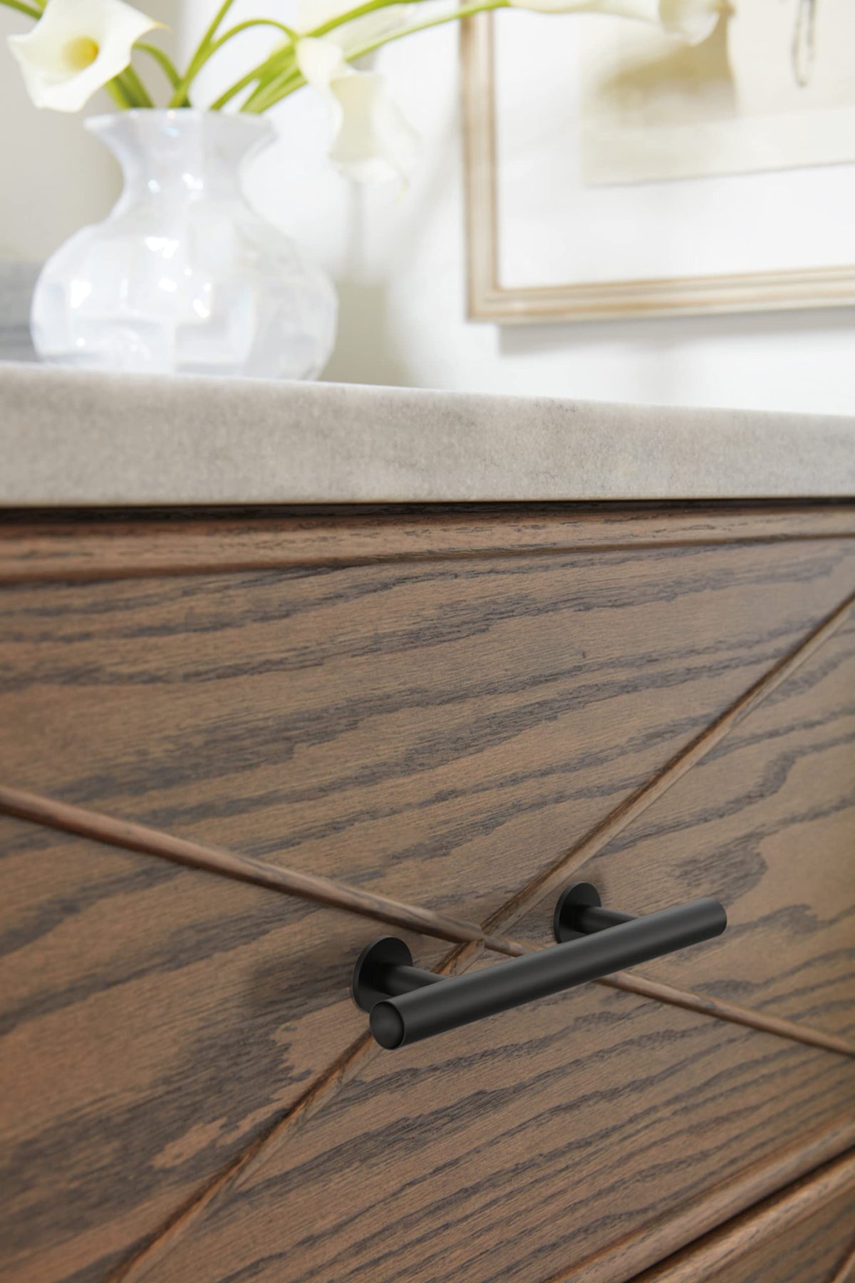 Amerock BP37390FB Matte Black Cabinet Pull 3 in (76 mm) Center-to-Center Cabinet Handle Radius Drawer Pull Kitchen Cabinet Handle Furniture Hardware