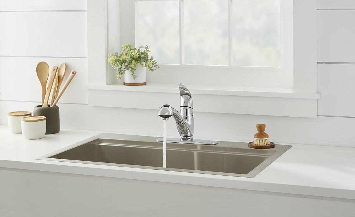 Gerber G0040266 Chrome Viper Single Handle Pull-out Kitchen Faucet