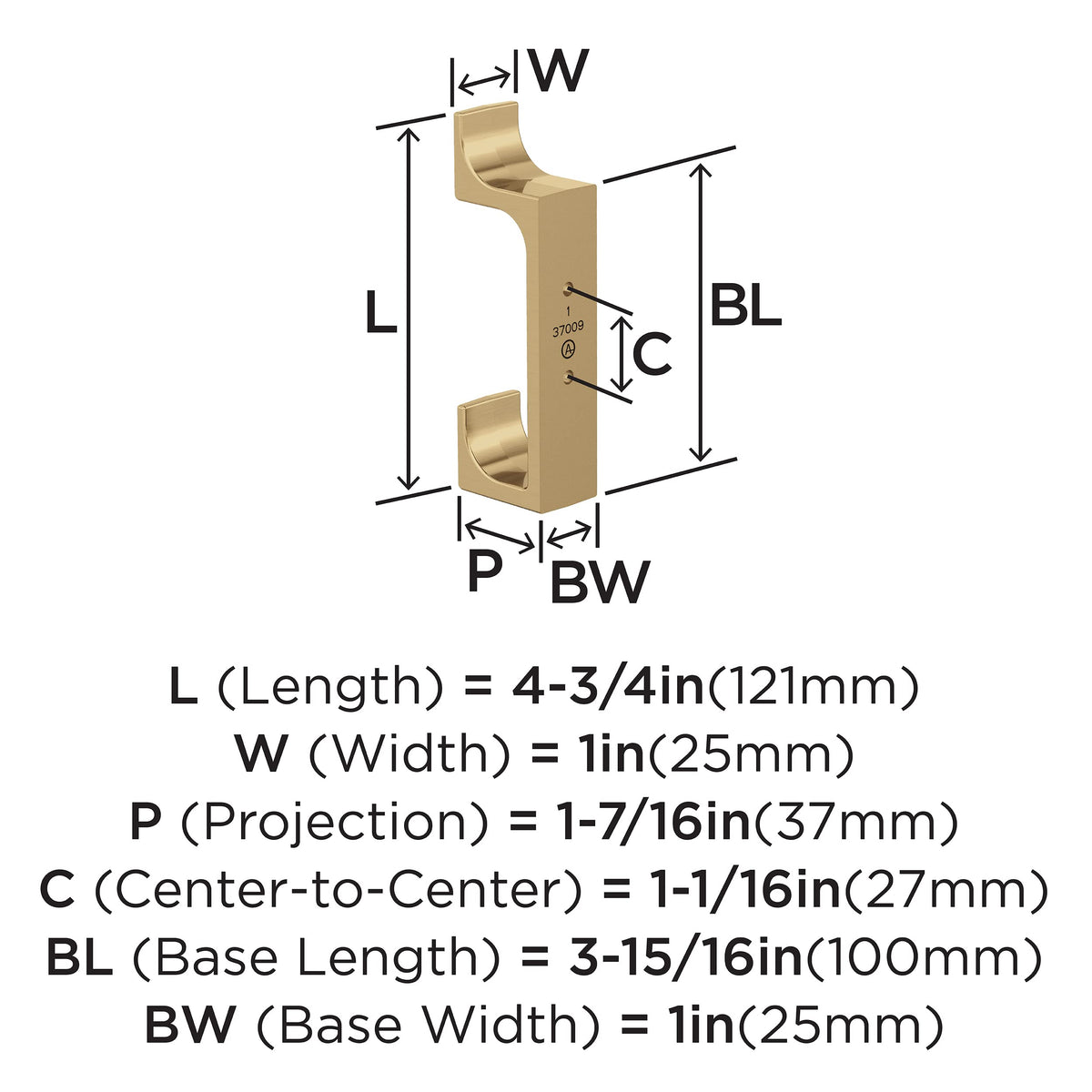 Amerock H37009CZ Bray Double Prong Decorative Wall Hook Champagne Bronze Hook for Coats, Hats, Backpacks, Bags Hooks for Bathroom, Bedroom, Closet, Entryway, Laundry Room, Office